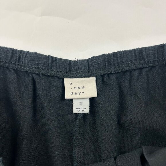 A New Day Black Linen Blend Wide Leg Lounge Pant M - Picture 4 of 7